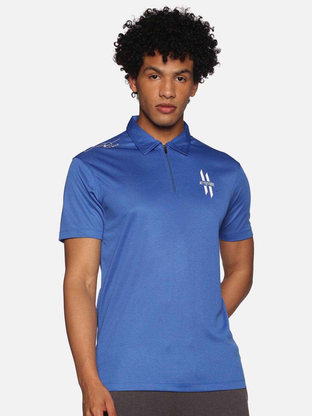 

ATTIITUDE Men Polo Collar T-shirt, Blue