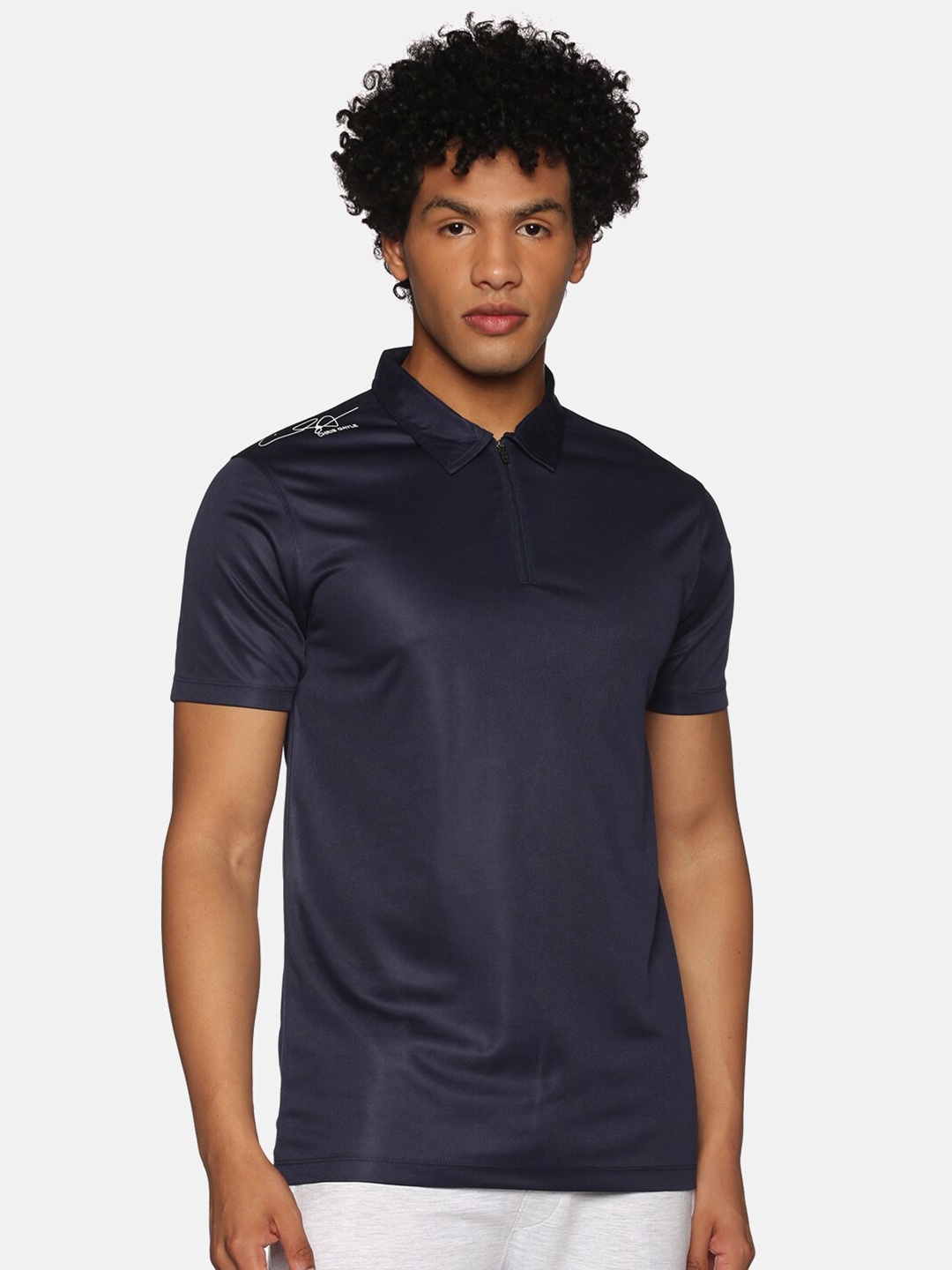 

ATTIITUDE Men Polo Collar Dry Fit T-shirt, Navy blue