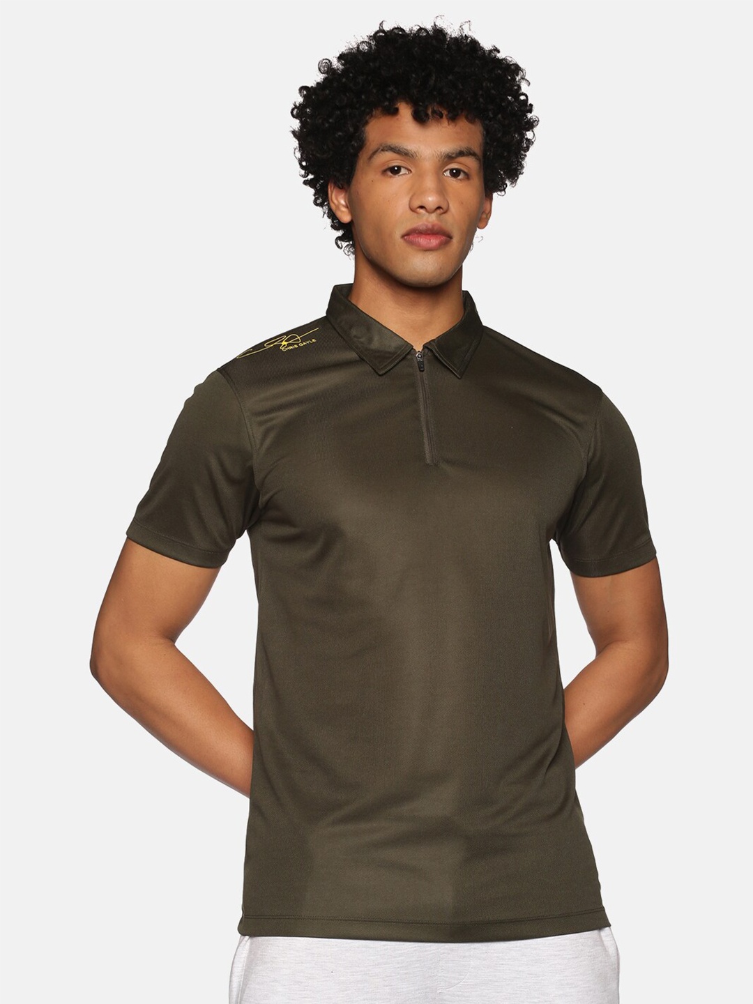 

ATTIITUDE Men Polo Collar T-shirt, Green