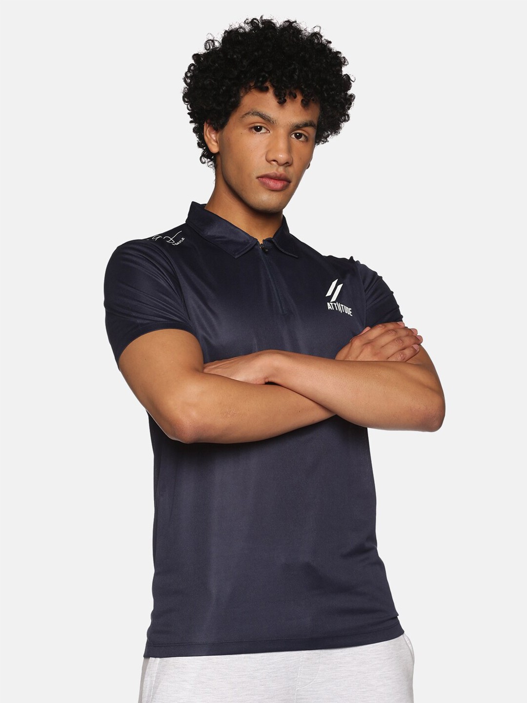 

ATTIITUDE Men Polo Collar T-shirt, Navy blue