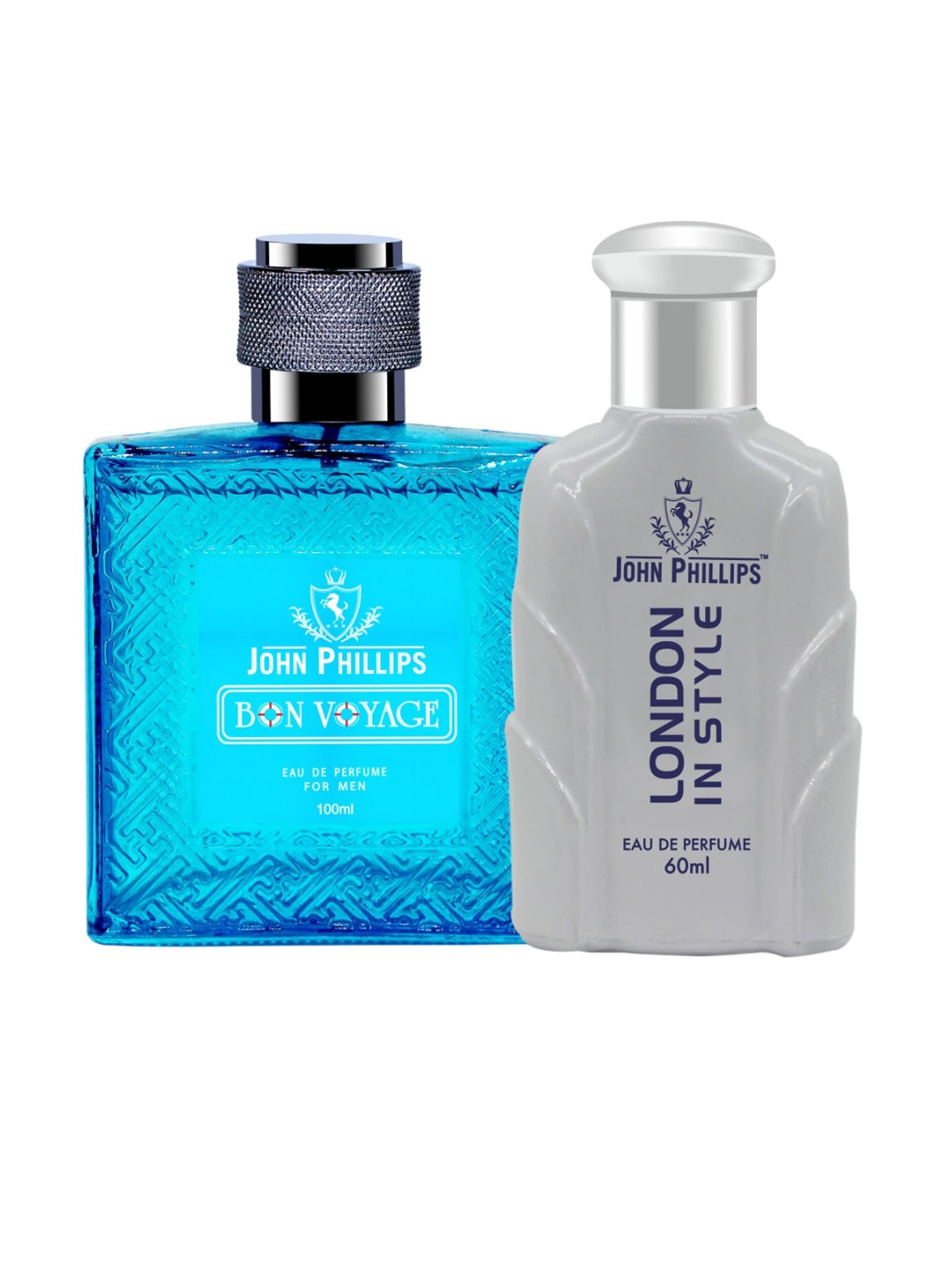 

JOHN PHILLIPS Set Of 2 Bon Voyage 100 ml & London In Style 60 ml Eau De Parfum, Blue