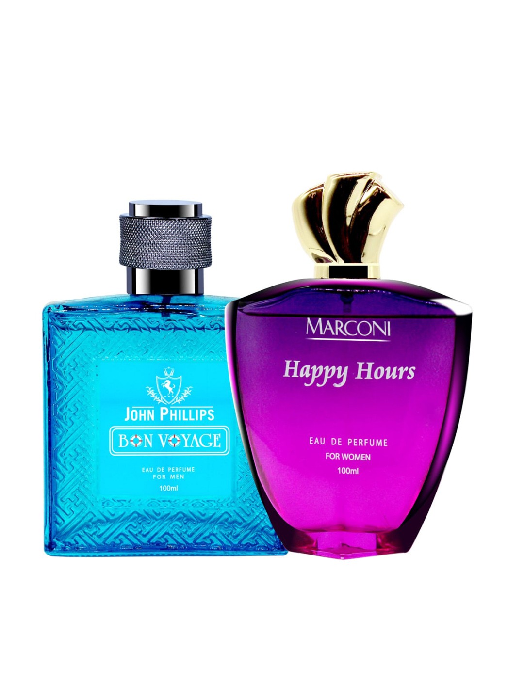 

JOHN PHILLIPS Set Of 2 Bon Voyage & Marconi Happy Hours Eau De Parfum 100 ml Each, Blue