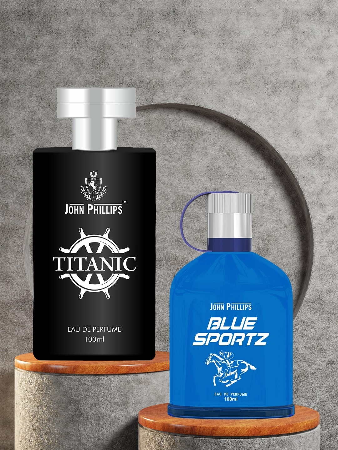 

JOHN PHILLIPS Set Of 2 Blue Sportz Eau De Perfume & Titanic Eau De Perfume -100ml Each