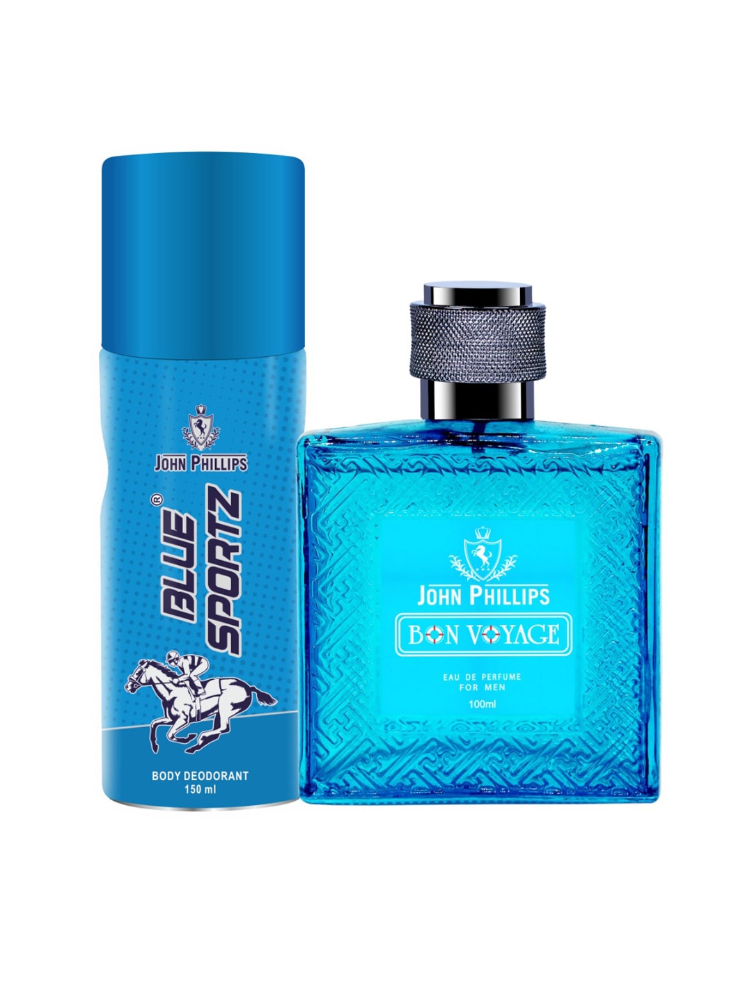 

JOHN PHILLIPS Pack of 2 Eau De French Perfume + Deodorant-100ml+150ml, Blue