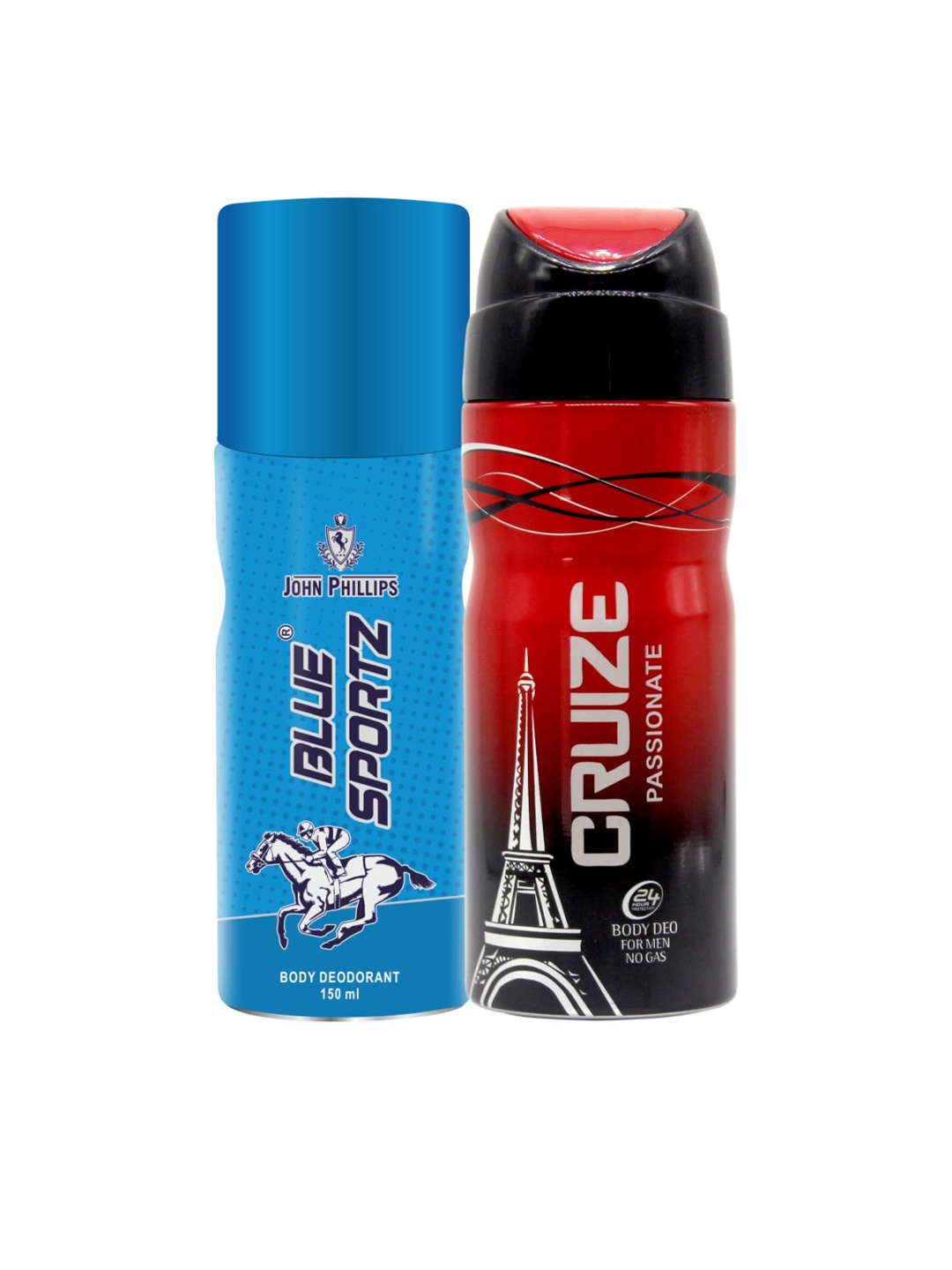 

JOHN PHILLIPS Blue Sportz Deodorant & Cruize Passionate No Gas Deodorant, Na