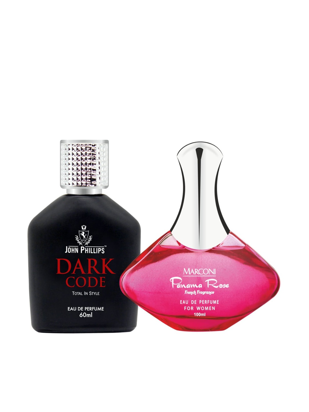 

JOHN PHILLIPS Set Of 2 Dark Code 60 ml & Marconi Panama Rose 100 ml Eau De Parfum, Pink