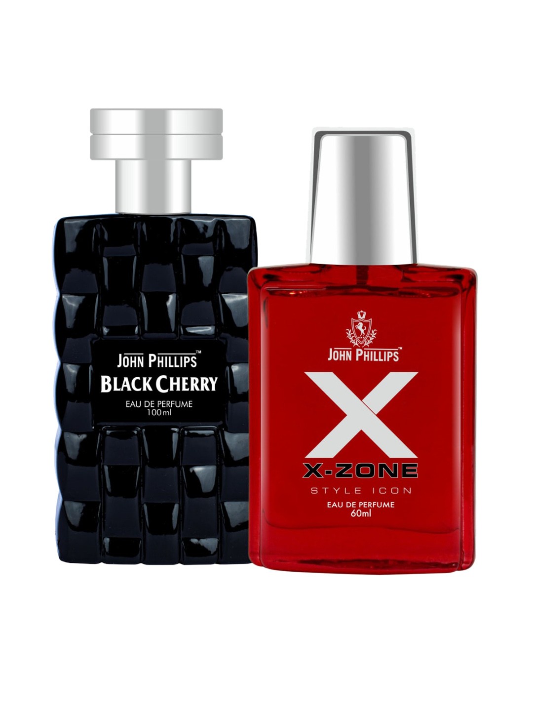 

JOHN PHILLIPS Set Of 2 Black Cherry Eau De Perfume 100 ml & XX-Zone Eau De Perfume 60 ml, Red