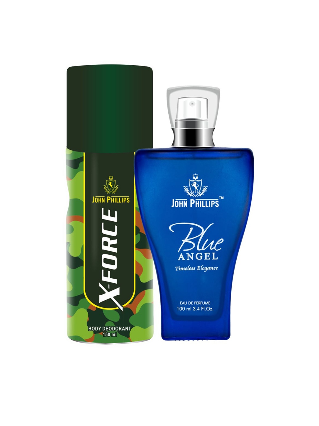 

JOHN PHILLIPS Set Of 2 Blue Angel Perfume & X Force Deo, Na