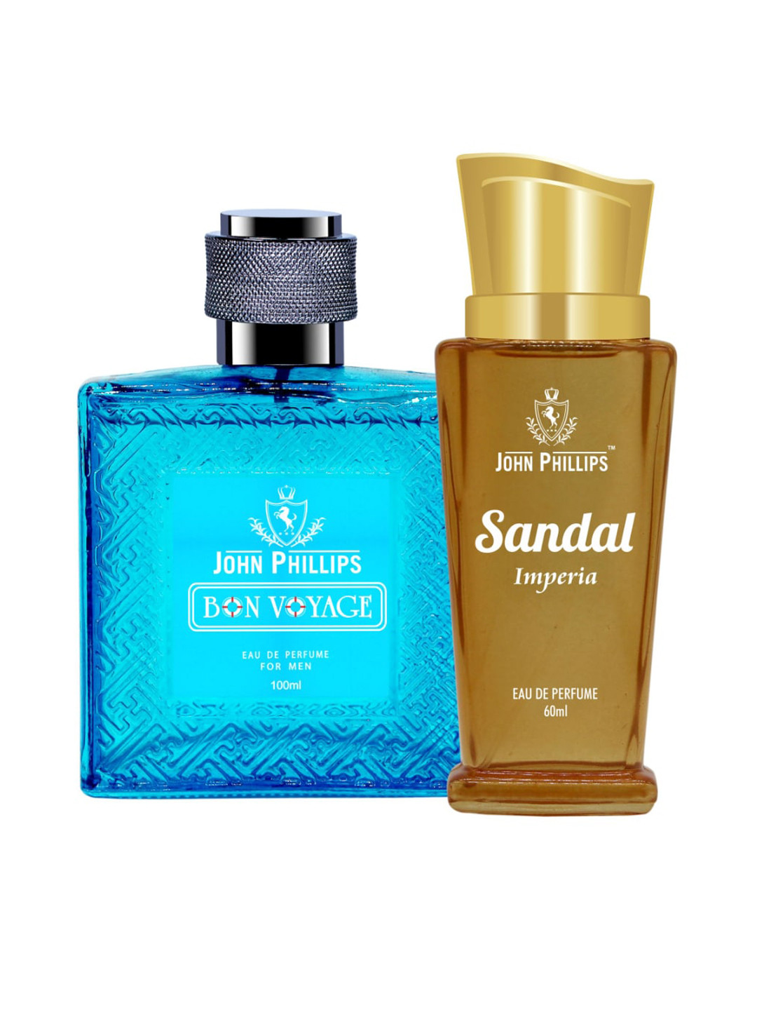 

JOHN PHILLIPS Set Of 2 Bon Voyage Eau De Perfume 100 ml & Sandalwood Eau De Perfume 60 ml, Blue