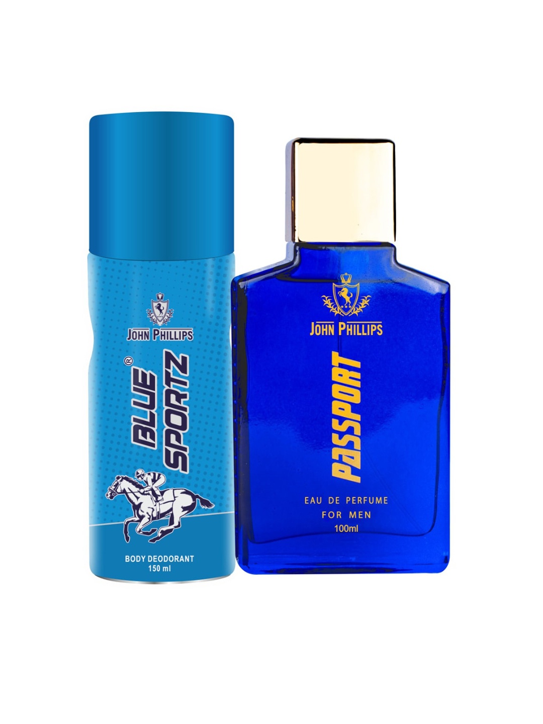 

JOHN PHILLIPS Pack of 2 Eau De French Perfume + Deodorant-100ml+150ml, Blue