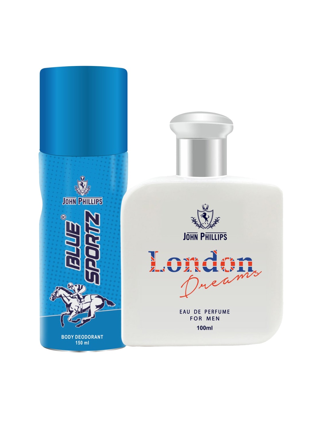 

JOHN PHILLIPS Set Of 2 London Dreams Perfume & Blue Sportz Deo, Na