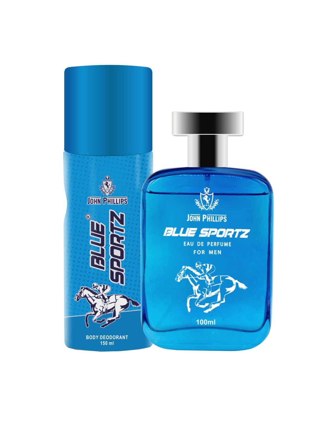 

JOHN PHILLIPS Men Blue Sportz Eau De Parfum 100ml & Body Deodorant 150ml