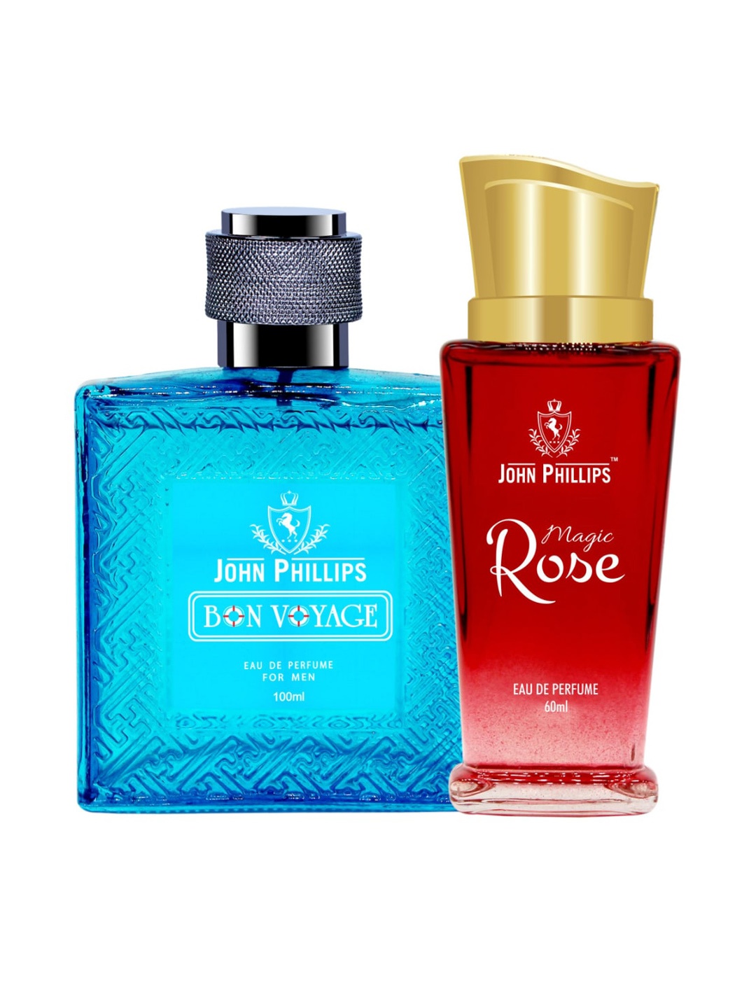 

JOHN PHILLIPS Set Of 2 Bon Voyage 100 ml & Magic Rose 60 ml Eau De Perfume, Blue