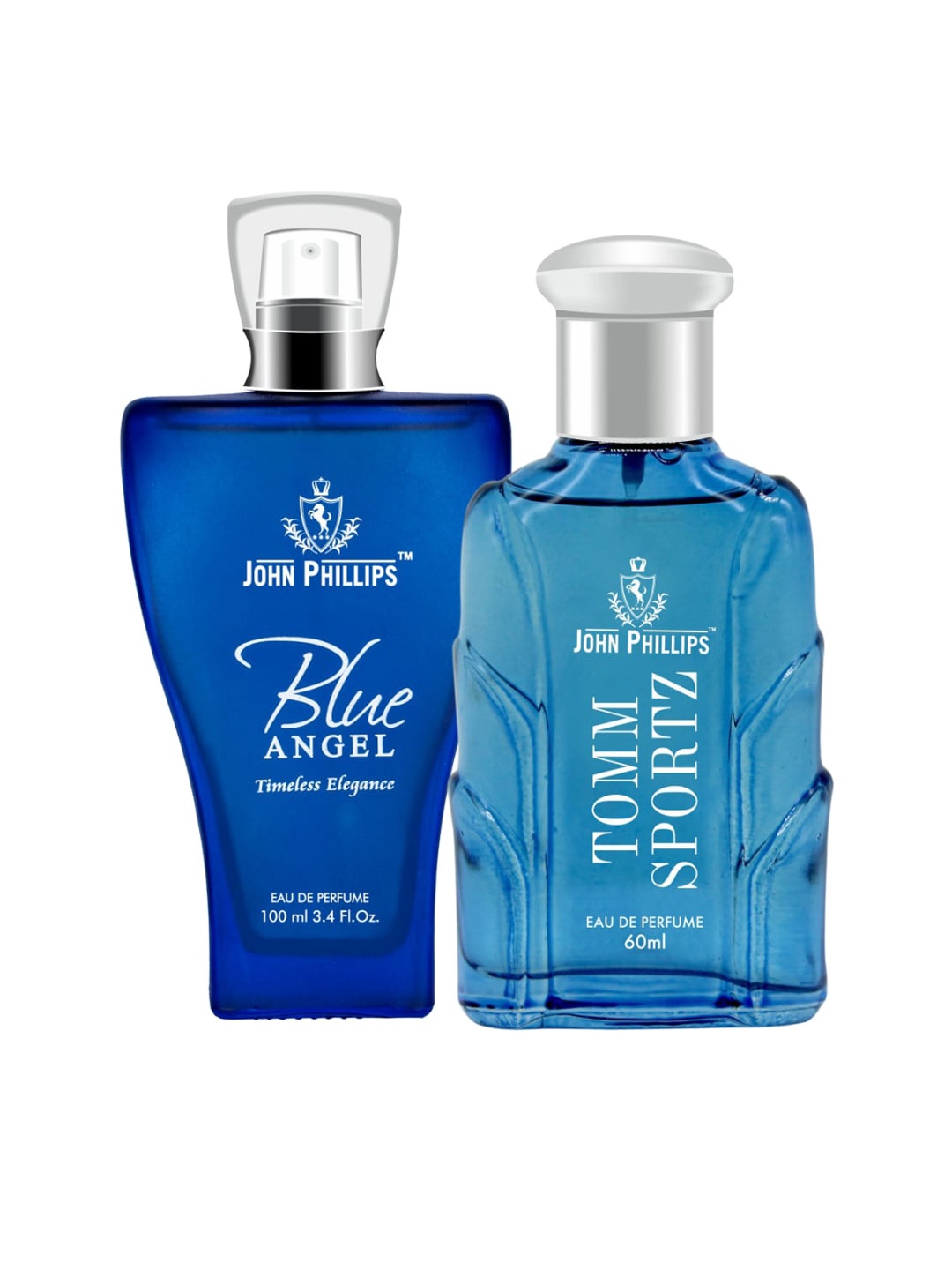 

JOHN PHILLIPS Set Of 2 Blue Angel 100 ml & Tomm Sportz Eau De Perfume 60 ml