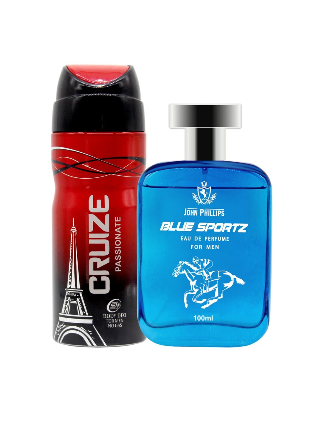 

JOHN PHILLIPS Pack of 2 Eau De French Perfume + Deodorant-100ml+150ml, Red