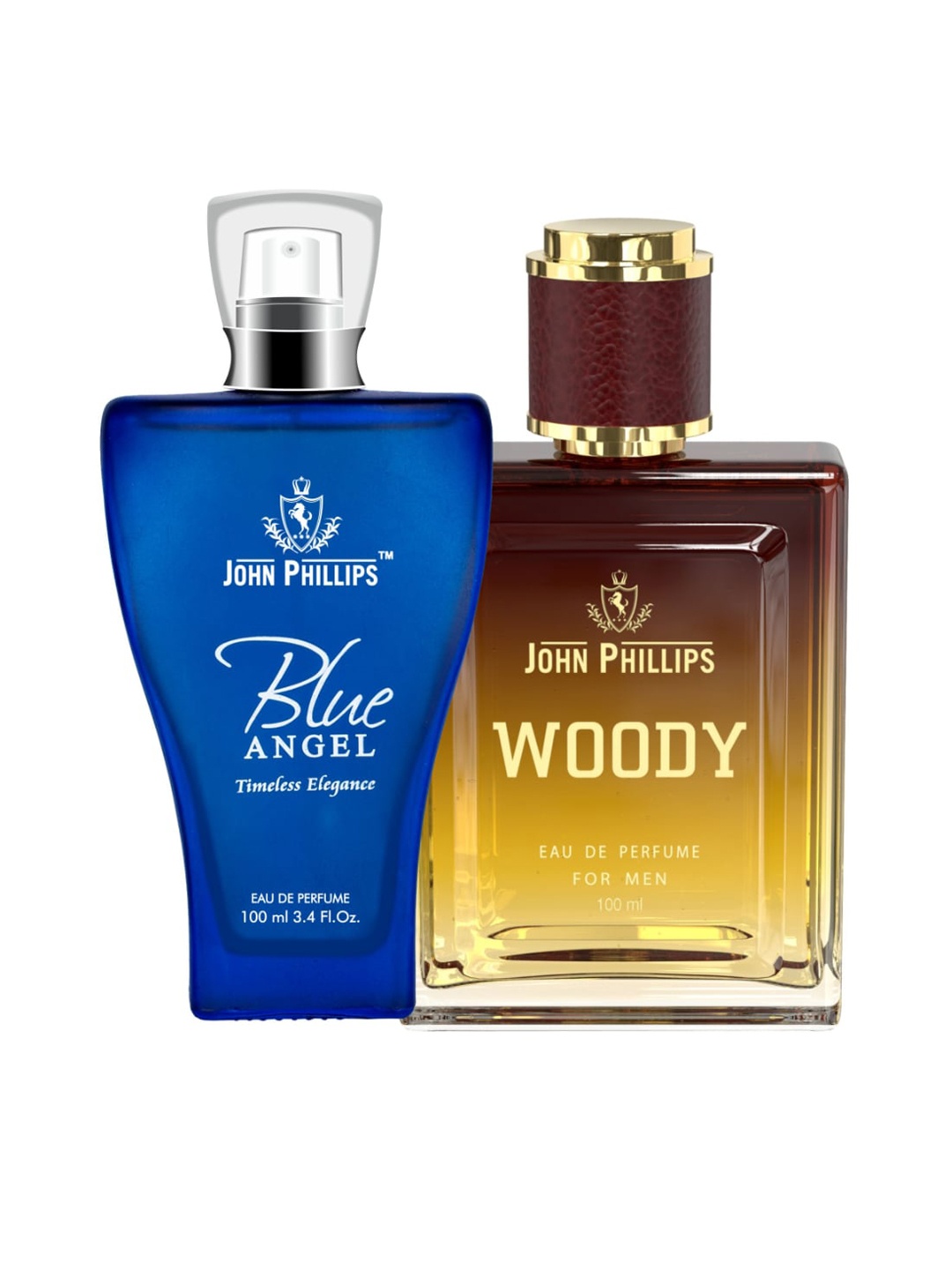 

JOHN PHILLIPS Blue Angel & Woody Set Of 2 Long Lasting Eau De Parfum 100 ml Each
