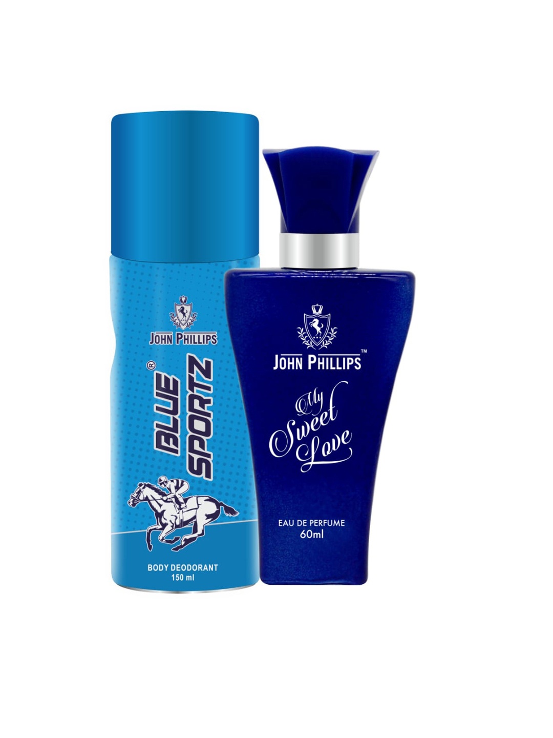 

JOHN PHILLIPS Men Blue Sportz Body Deodorant 150ml & My Sweet Love Eau De Parfum 60ml