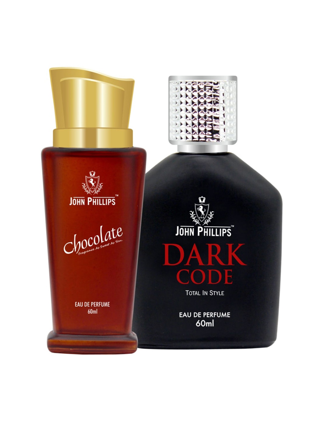 

JOHN PHILLIPS Set Of 2 Chocolate Eau De Perfume & Dark Code Eau De Perfume - 60ml Each, Black