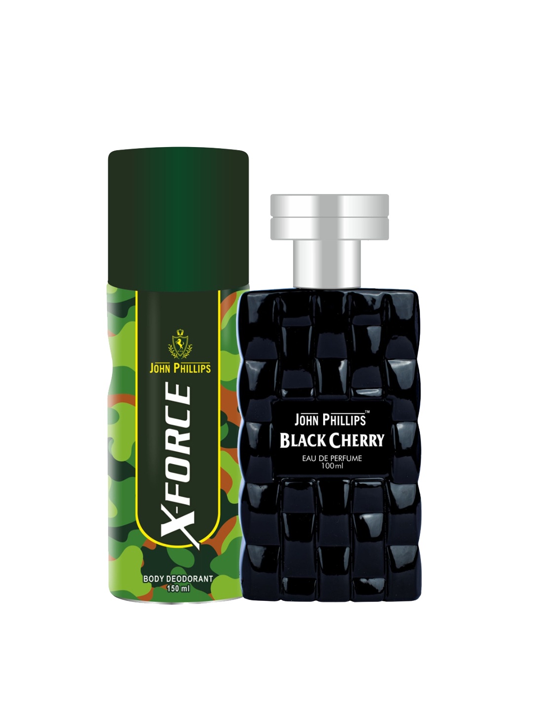 

JOHN PHILLIPS Pack of 2 Eau De French Perfume + Deodorant-100ml+150ml, Black