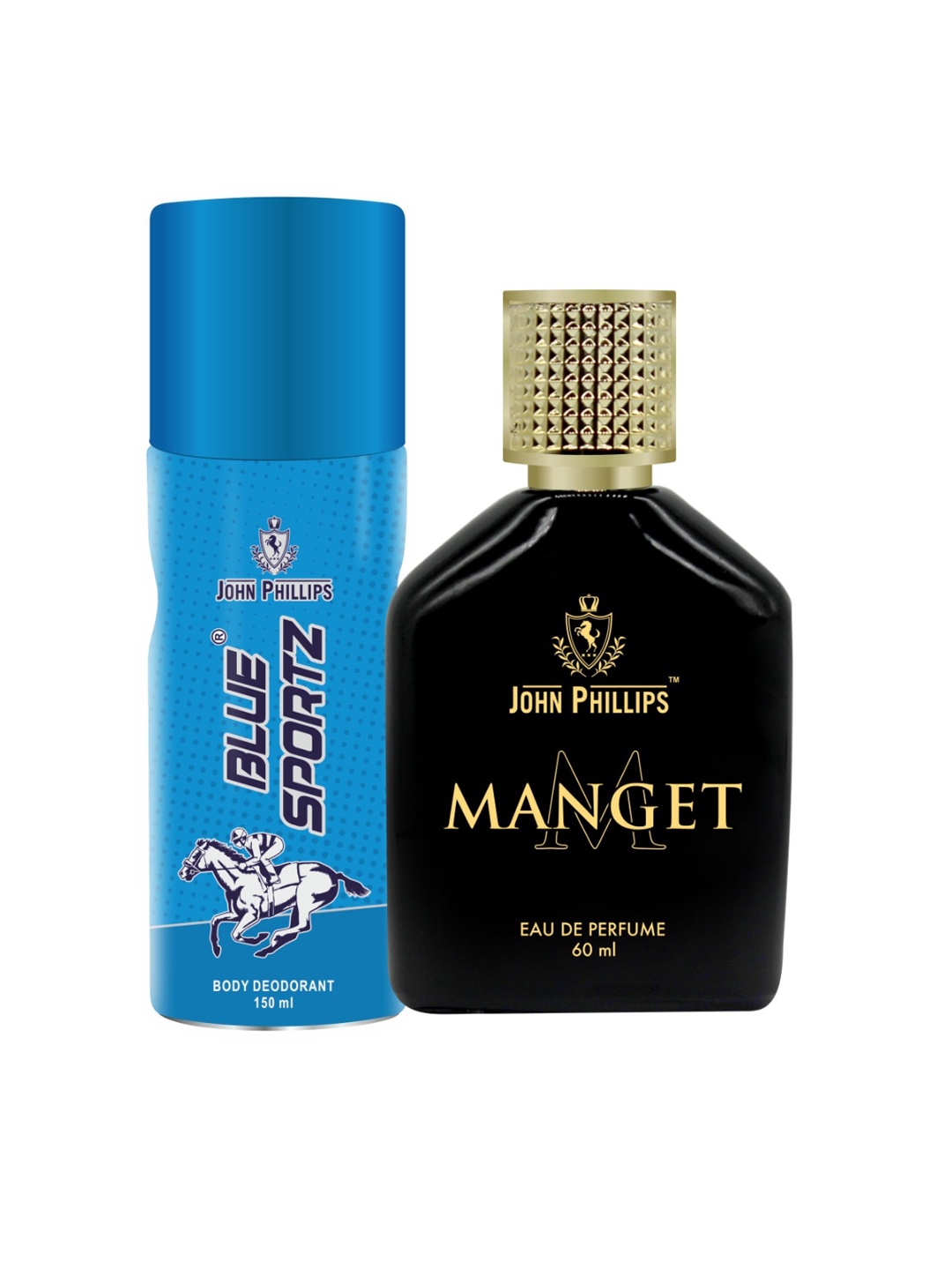 

JOHN PHILLIPS Set Of 2 Manget Perfume & Blue Sportz Deo, Na