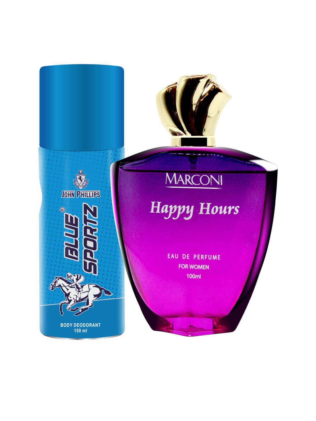 

JOHN PHILLIPS Pack of 2 Eau De French Perfume + Deodorant-100ml+150ml, Blue