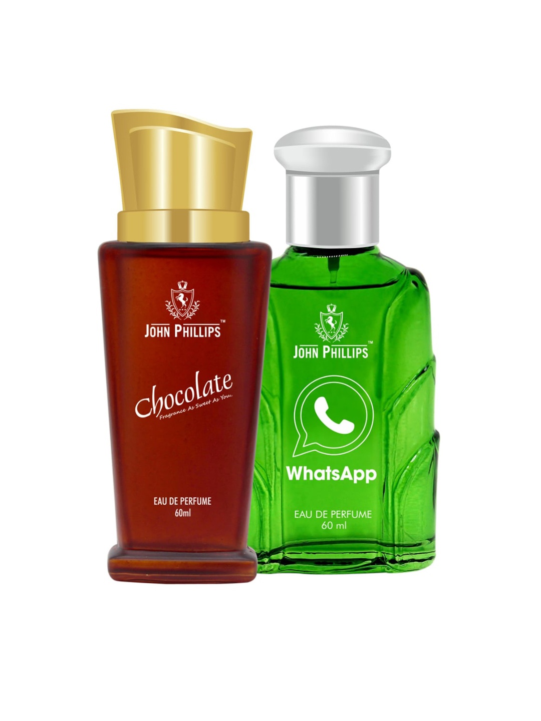 

JOHN PHILLIPS Chocolate & Whatsapp Set Of 2 Long Lasting Eau De Parfum 60 ml Each, Red