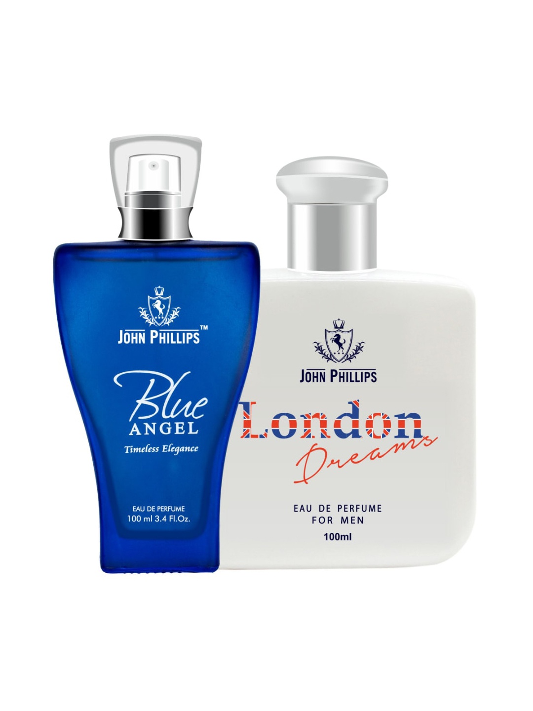 

JOHN PHILLIPS Blue Angel & London Dreams Set Of 2 Long Lasting Eau De Parfum 100 ml Each