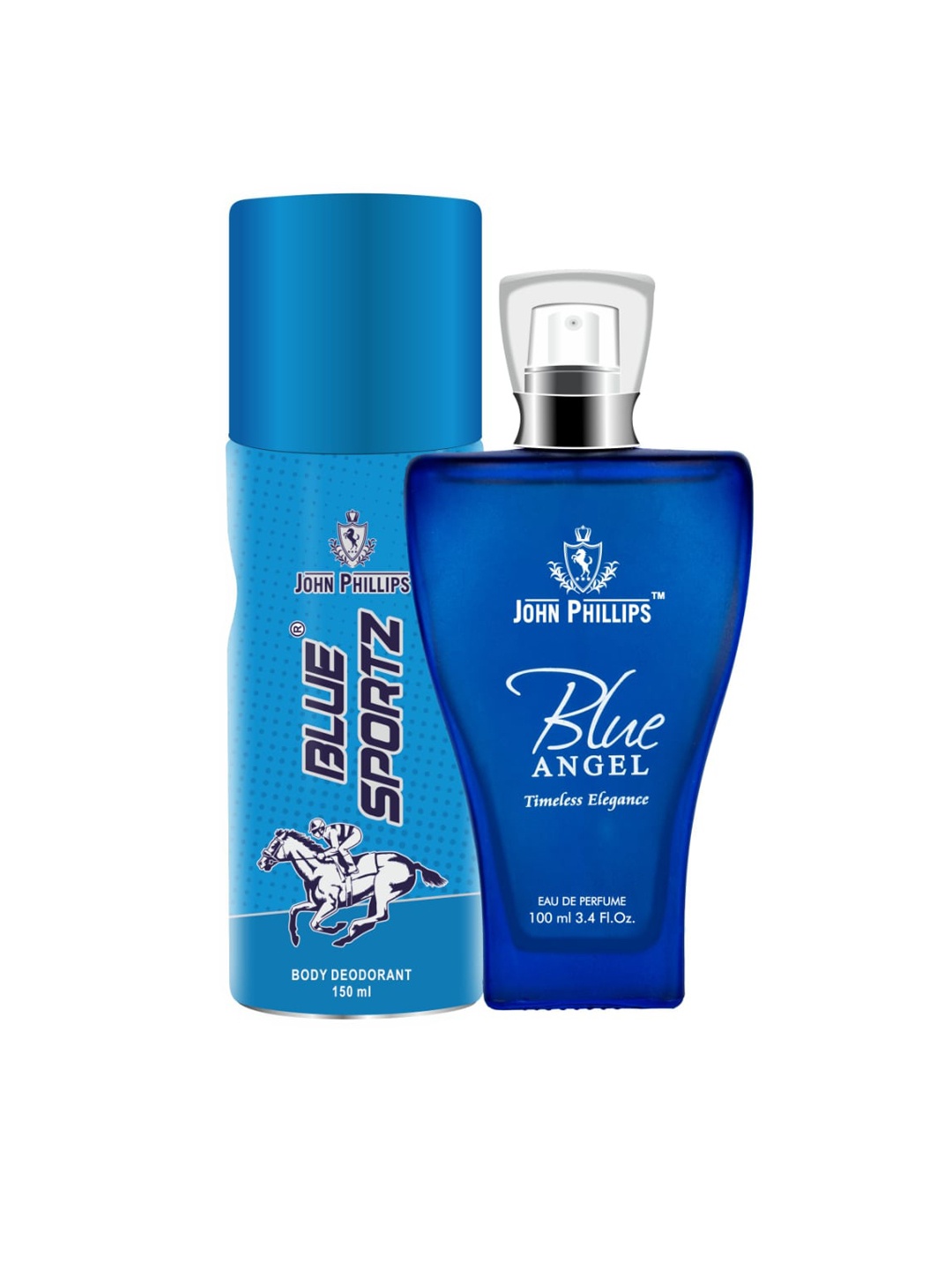 

JOHN PHILLIPS Blue Angel Perfume & Blue Sportz Deodorant, Na