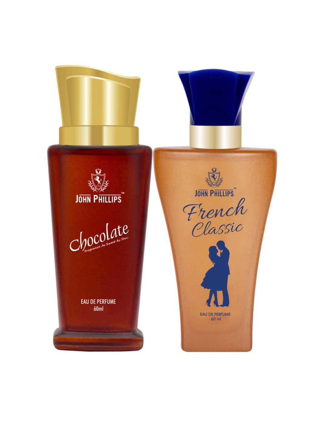 

JOHN PHILLIPS Chocolate & French Classic Set Of 2 Long Lasting Eau De Parfum 60 ml Each, Red
