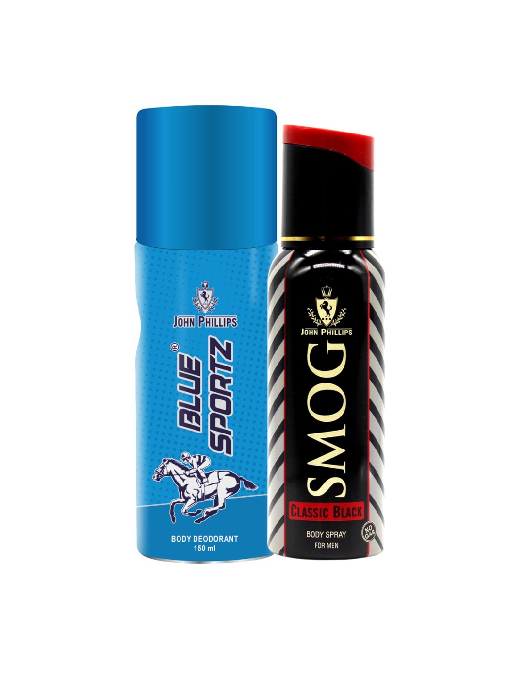 

JOHN PHILLIPS Set Of 2 Blue Sportz Deo & Smog Classic No Gas Deo, Na