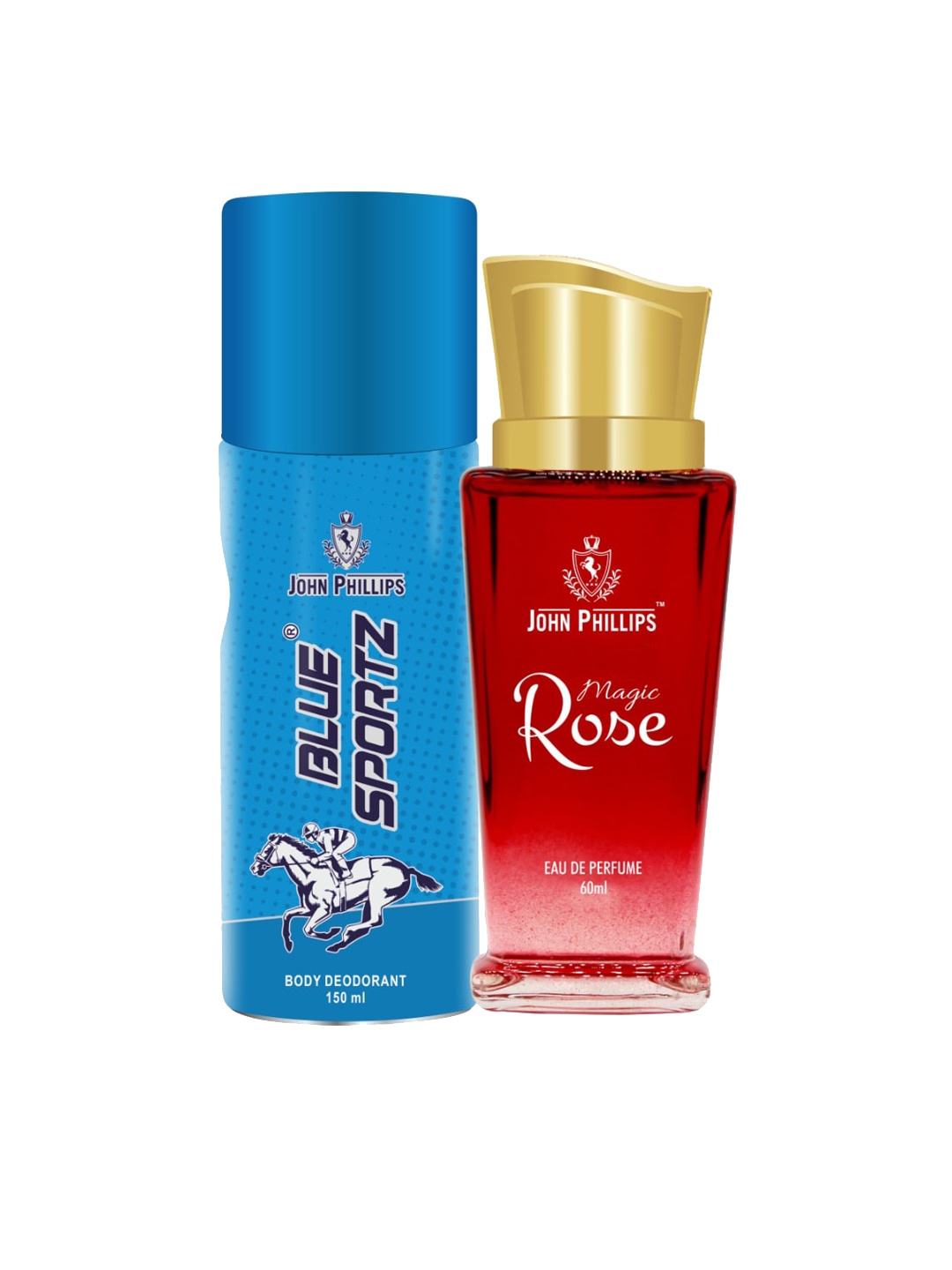 

JOHN PHILLIPS Pack of 2 Eau De French Perfume + Deodorant-150ml+60ml, Blue