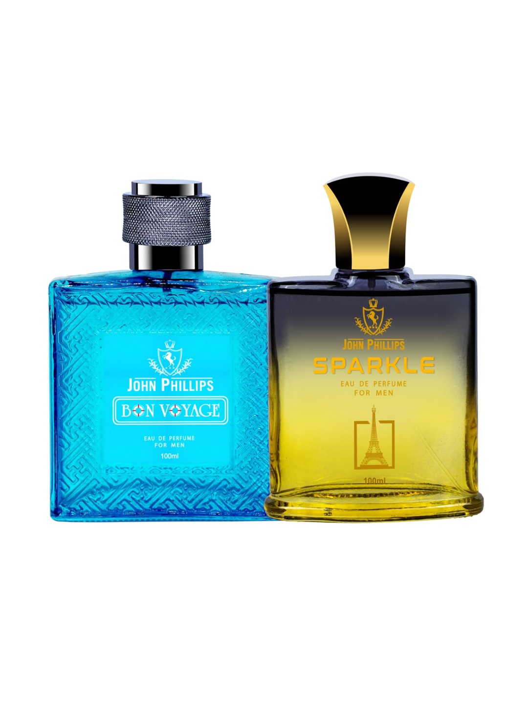 

JOHN PHILLIPS Bon Voyage & Sparkle Set Of 2 Long Lasting Eau De Parfum 100 ml Each, Blue