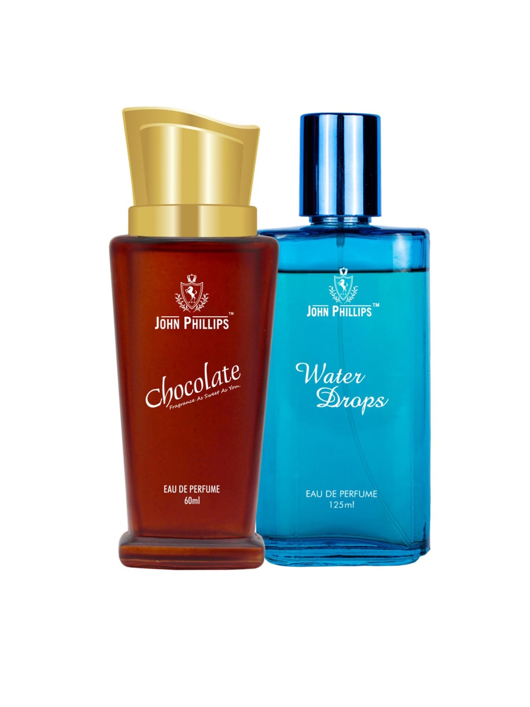 

JOHN PHILLIPS Water Drops & Chocolate Set Of 2 Long Lasting Eau De Parfum, Blue