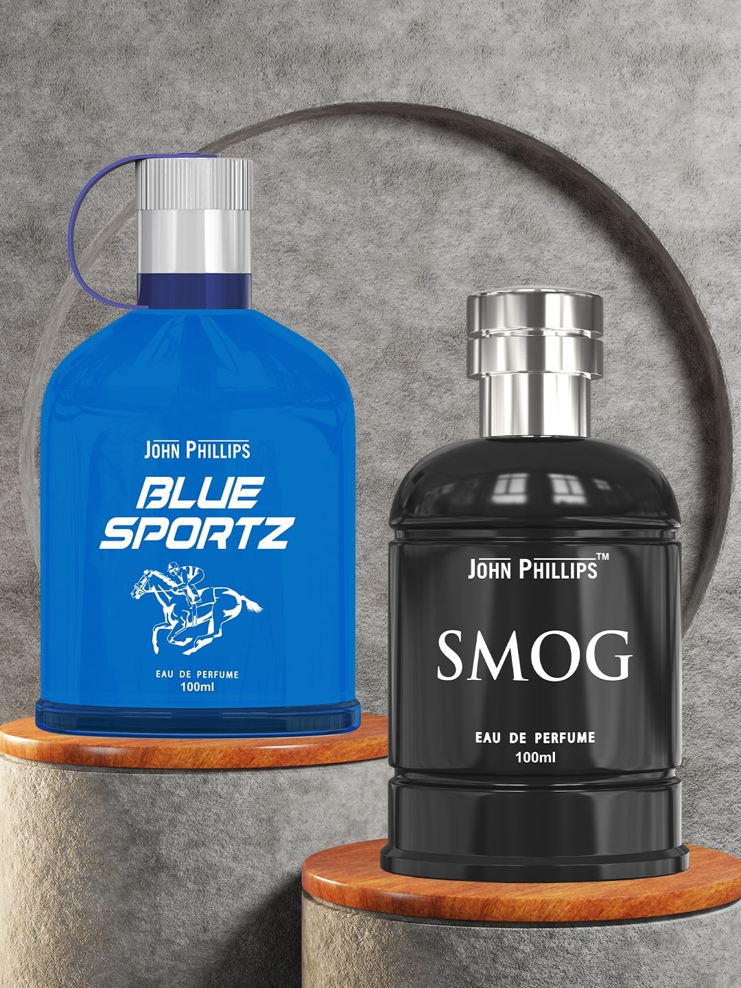 

JOHN PHILLIPS Set Of 2 Blue Sportz Eau De Perfume & Smog Eau De Perfume - 100ml Each
