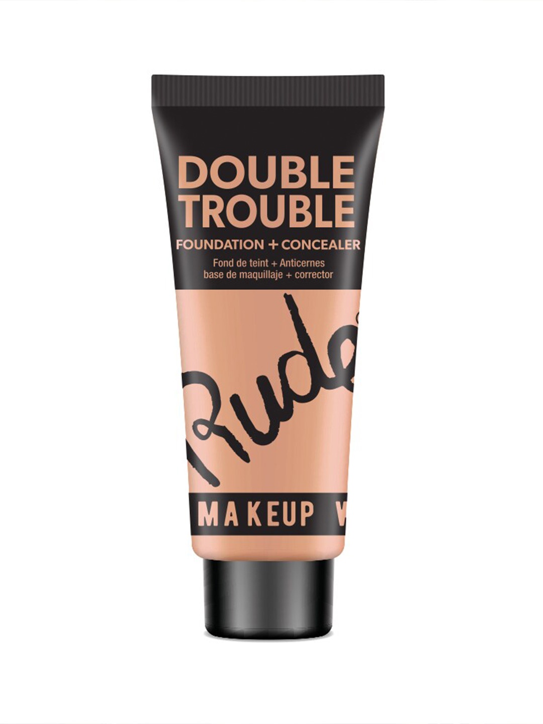 

Rude Cosmetics Double Trouble Foundation + Concealer 6 gm-Wheat 11, Beige