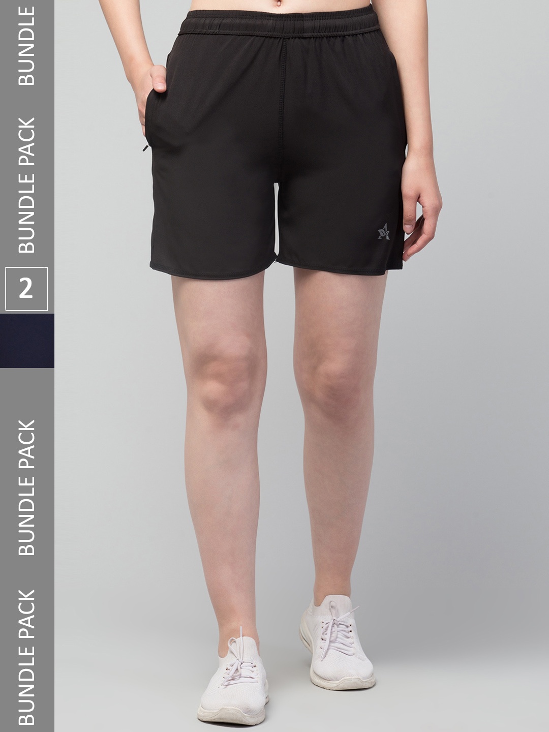 

Apraa & Parma Women Pack of 2 e-Dry Technology Sports Shorts, Navy blue