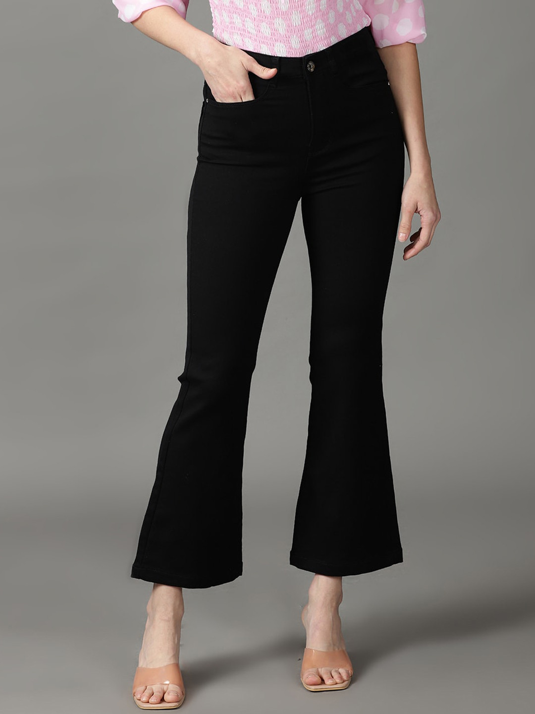 

SHOWOFF Women Bootcut High-Rise Stretchable Jeans, Black