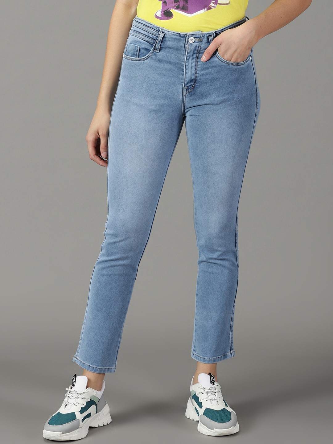 

SHOWOFF Women Acid Wash Stretchable Cotton Jeans, Blue