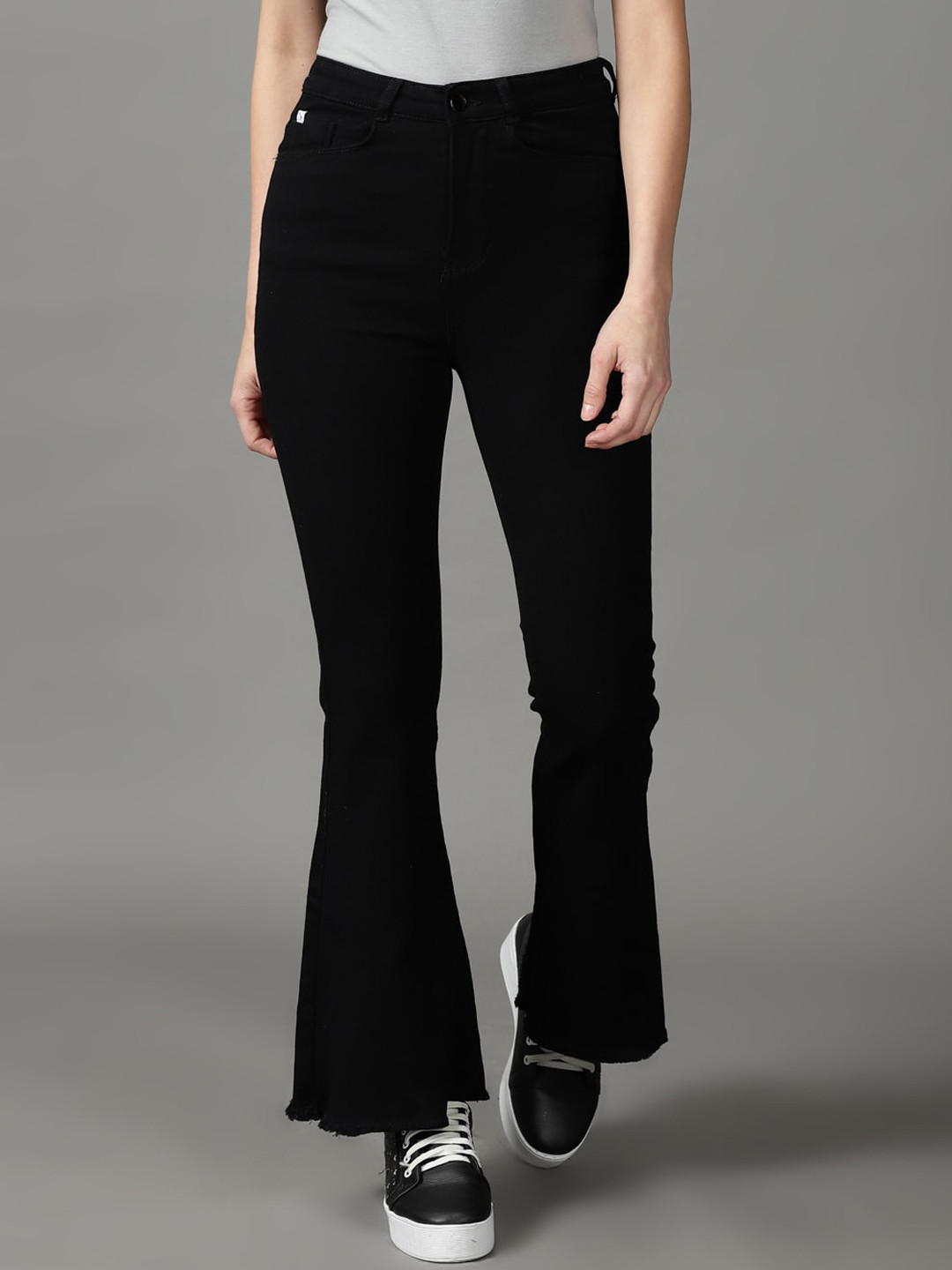 

SHOWOFF Women Bootcut High-Rise Stretchable Jeans, Black
