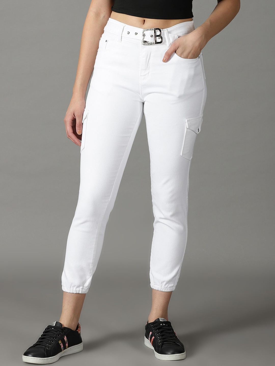 

SHOWOFF Women Jogger High-Rise Stretchable Jeans, White