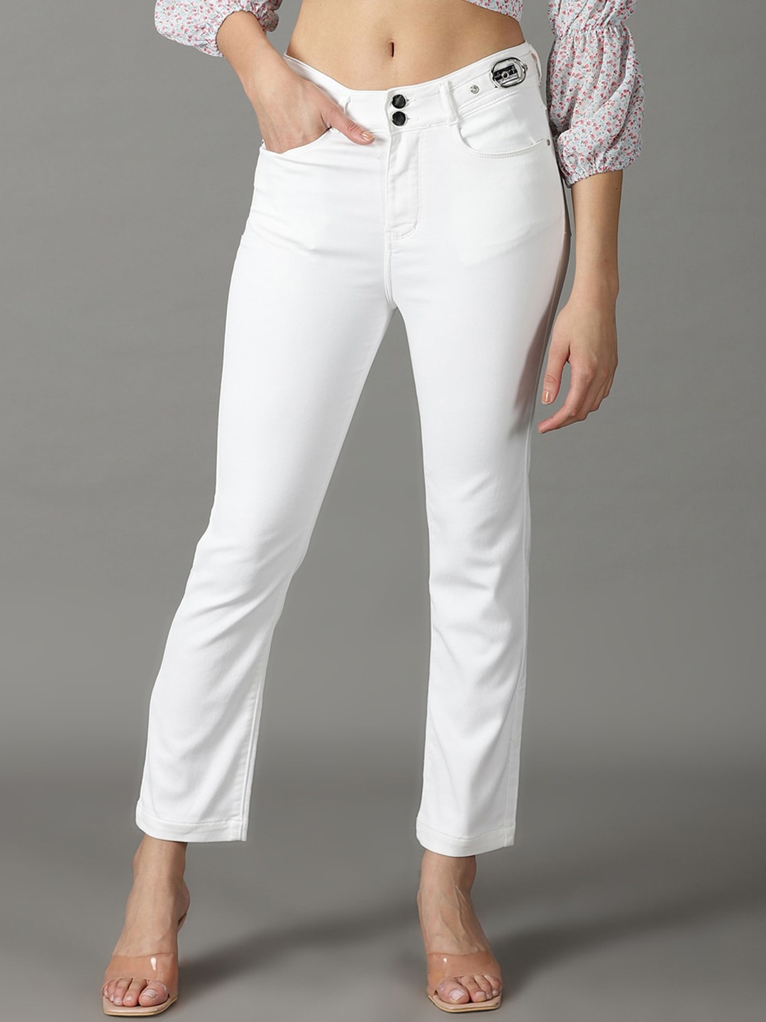 

SHOWOFF Women High-Rise Stretchable Jeans, White