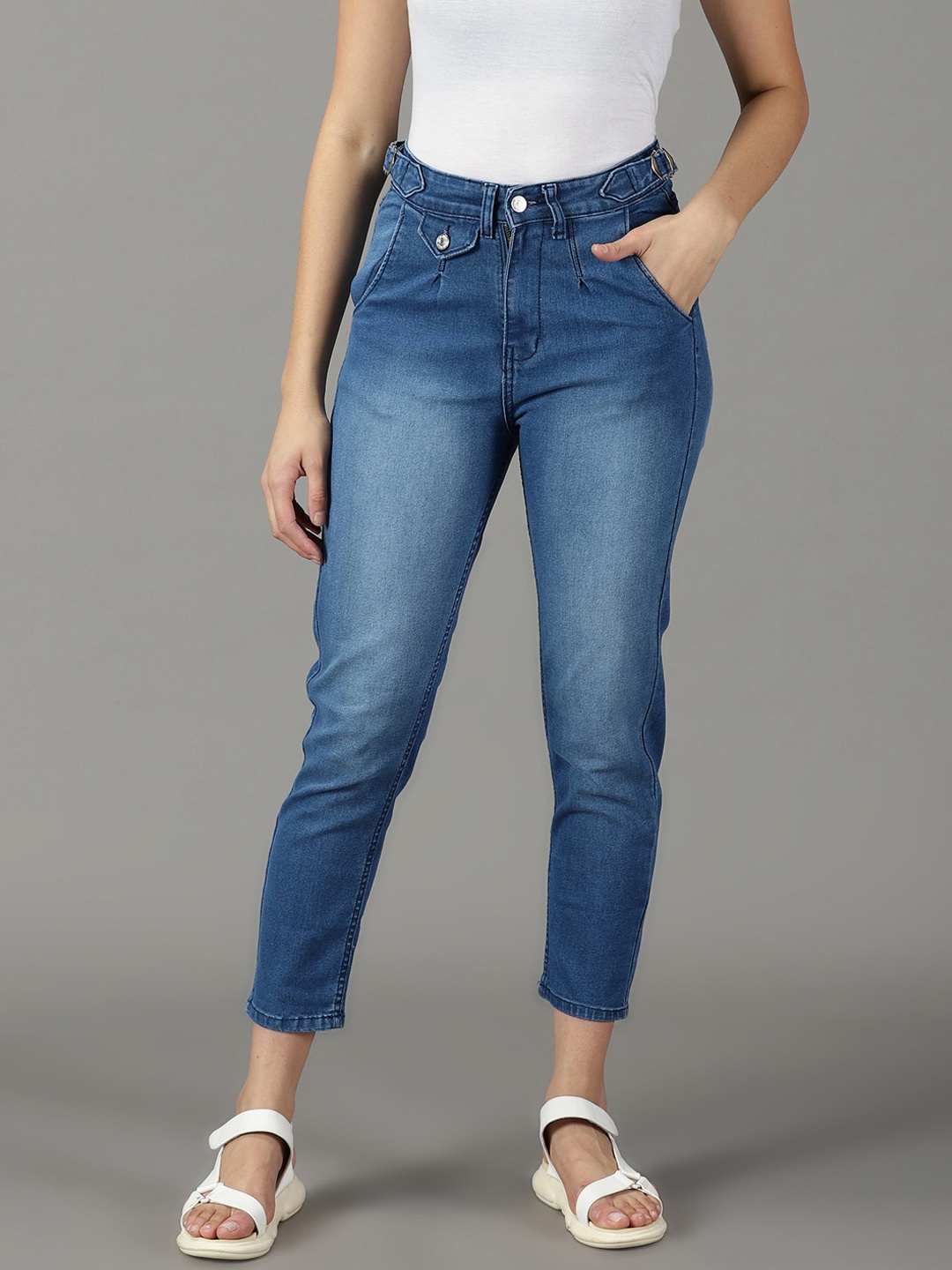 

SHOWOFF Women High-Rise Light Fade Stretchable Jeans, Blue