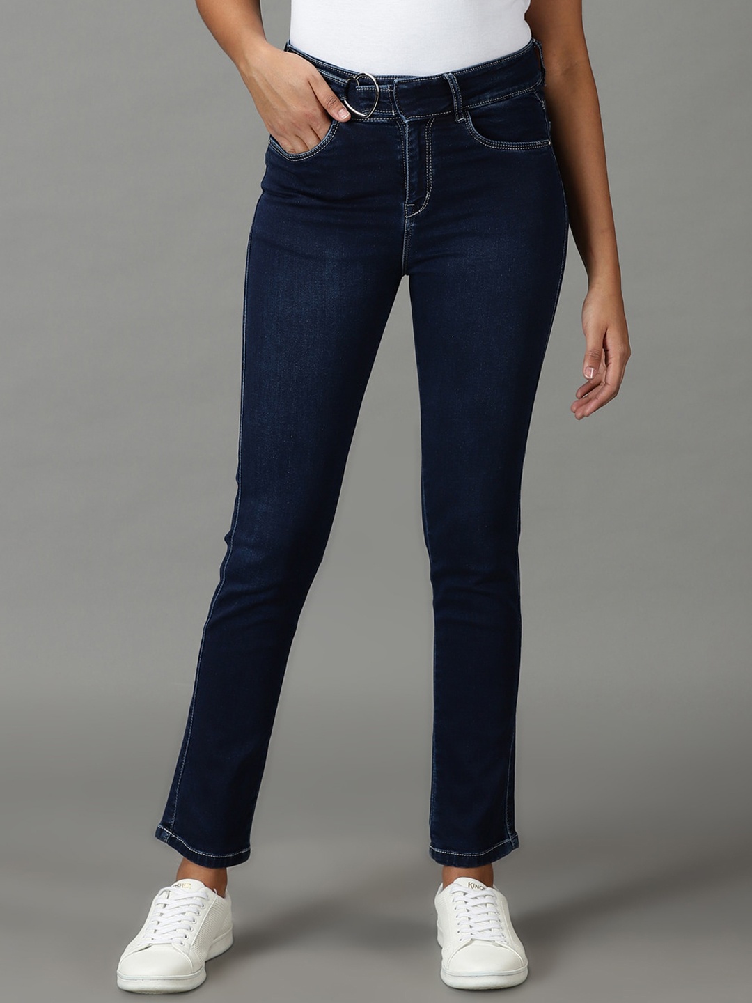 

SHOWOFF Women Super Skinny Fit High-Rise Stretchable Jeans, Navy blue