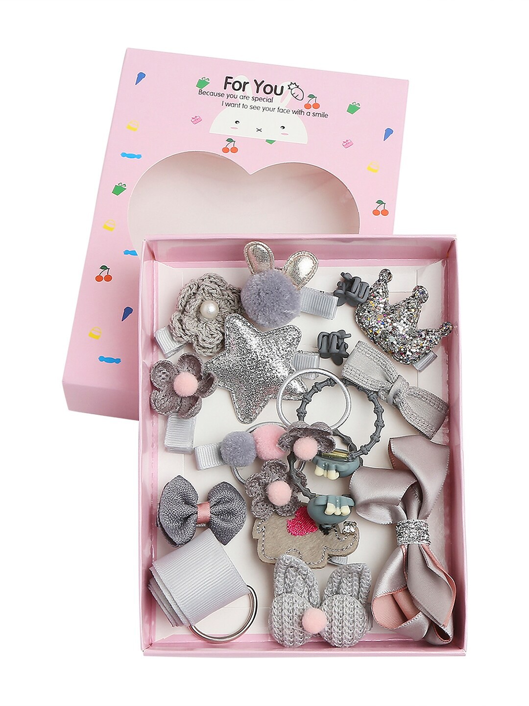 

Babymoon Girls Pack of 18 Alligator Hair Clip, Grey