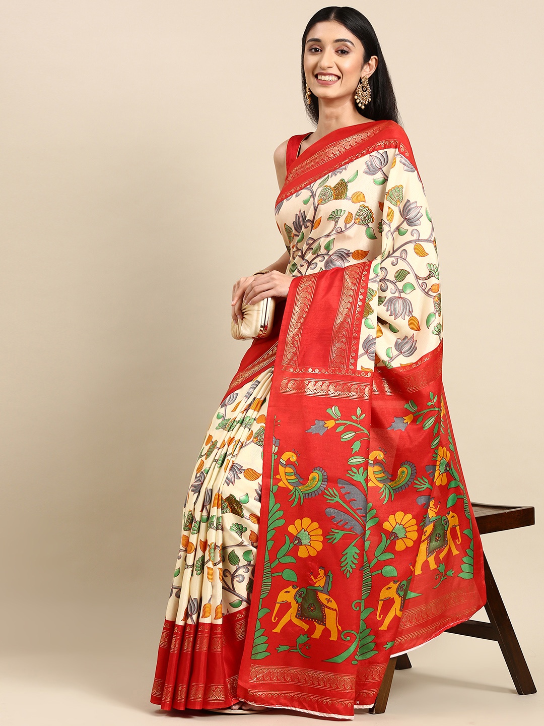 

Anouk Floral Print Saree, Multi