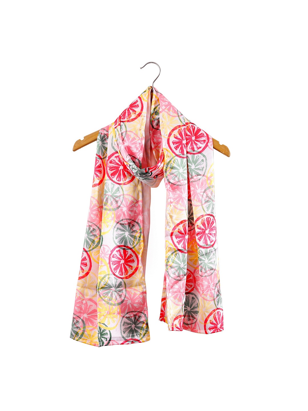 

HANDICRAFT PALACE Women Printed Satin Scarf, White