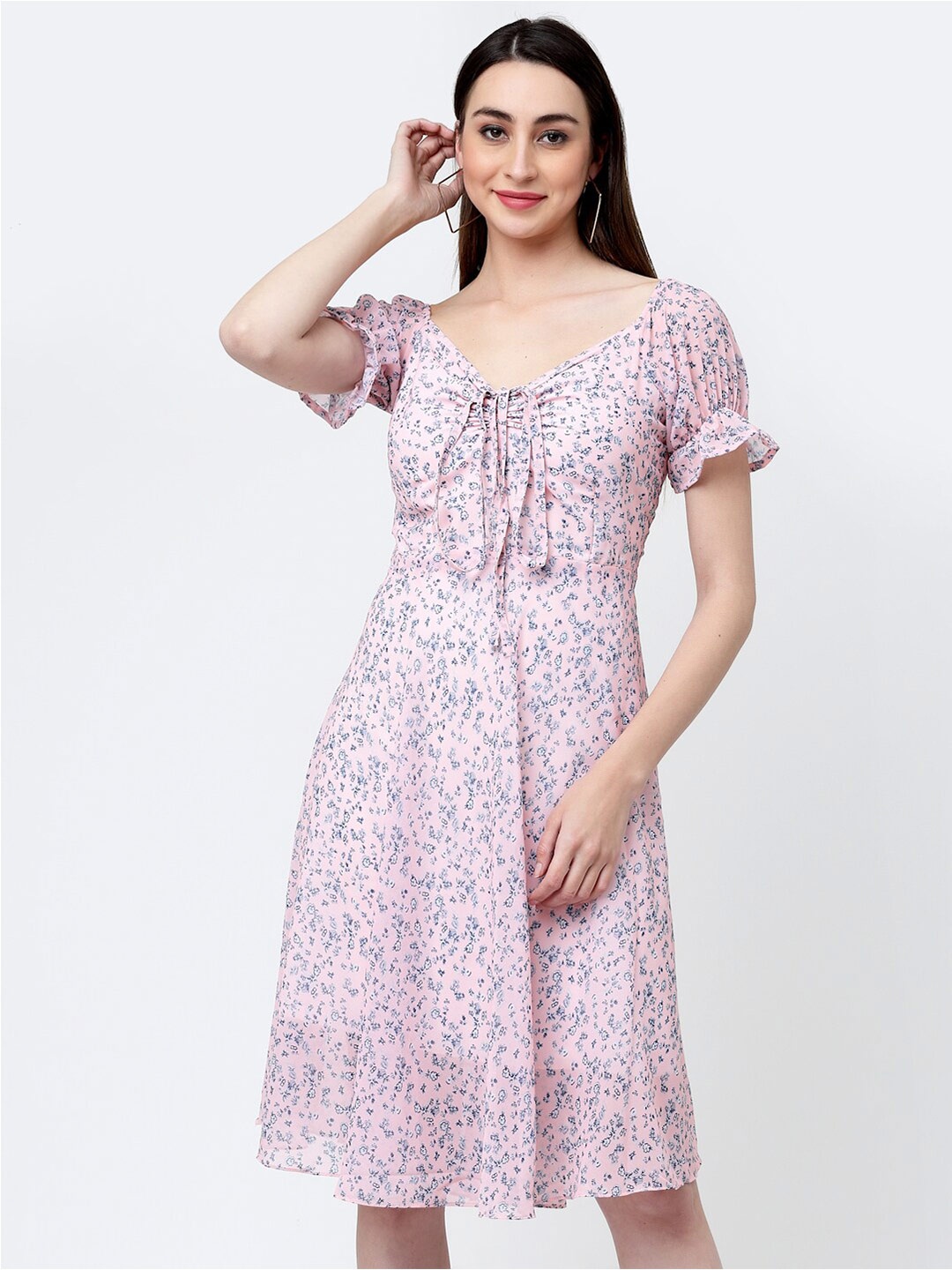 

MISS AYSE Pack Of 2 Floral Georgette Dress, Pink