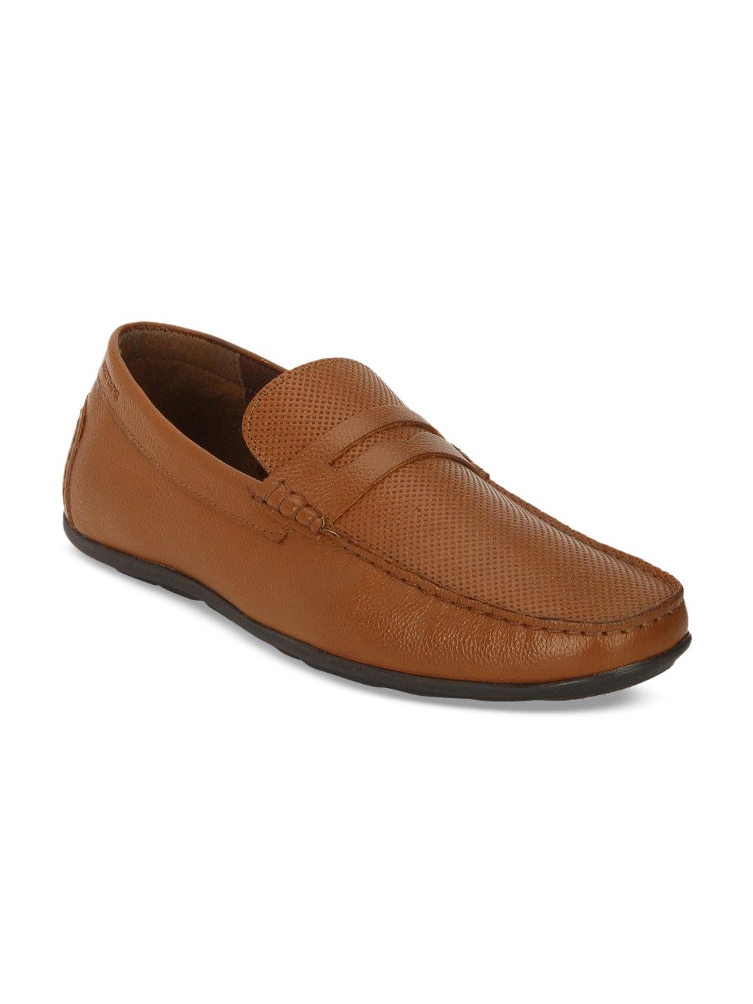 

Red Tape Men Tan Brown Leather Penny Loafers