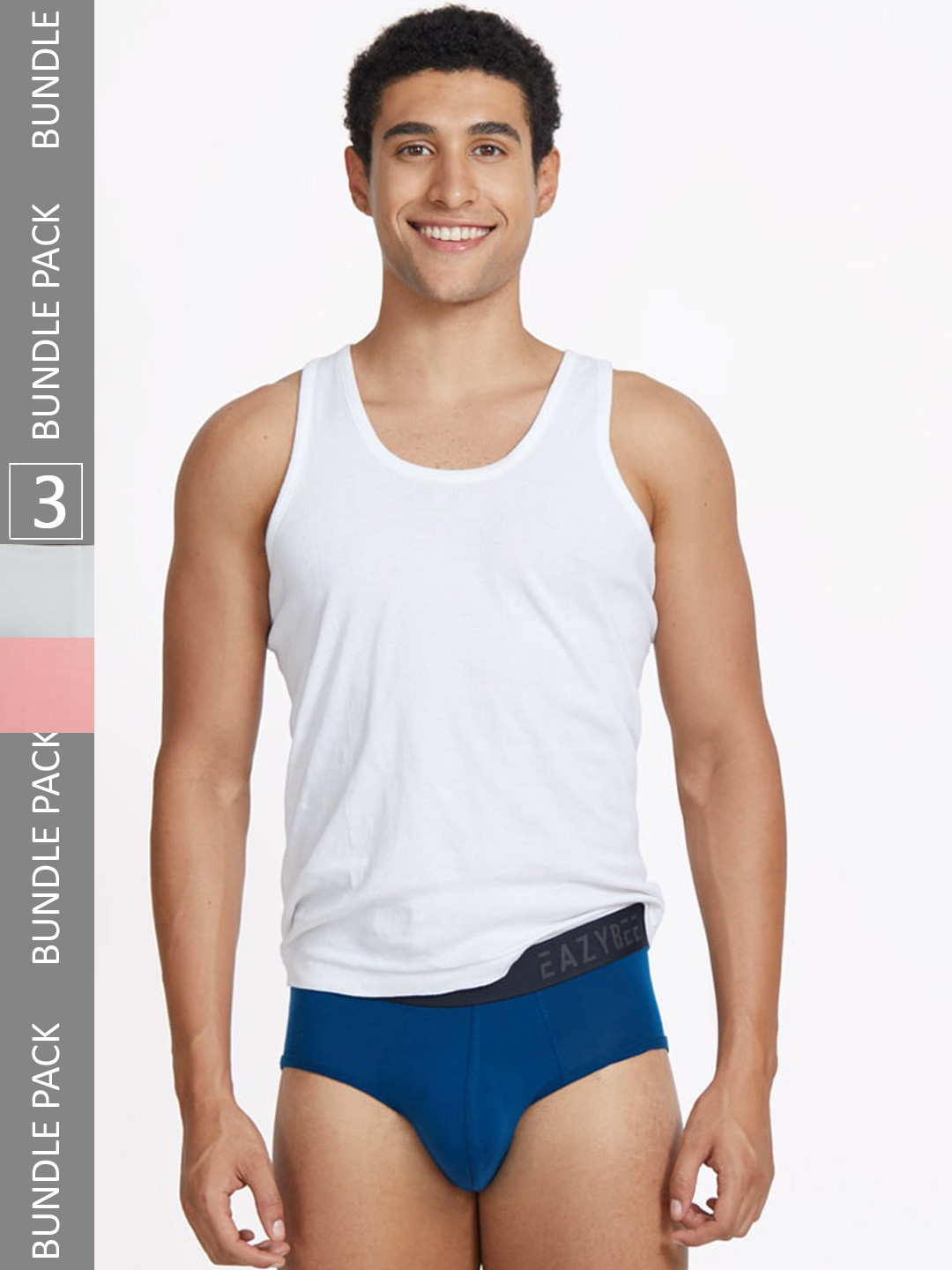 

Eazybee Men Pack Of 3 Eco-Super Soft Anti Odour Basic Briefs, Grey