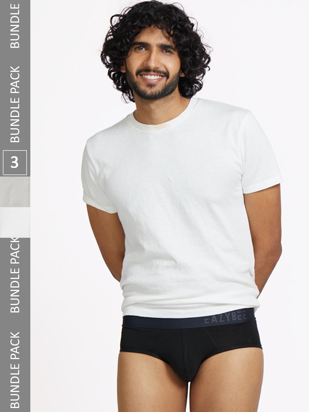 

Eazybee Men Pack Of 3 Eco-Super Soft Anti Odour Basic Briefs, Black